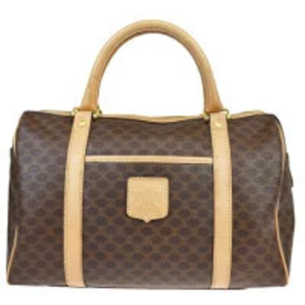 Celine Macadam Handbag Brown Leather